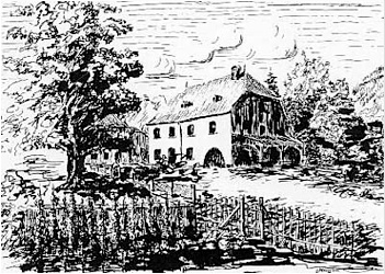 Haus Timpert - Illustration von Otto Neumann aus Ein bunter Regenbogen umgreift das Ruwertal